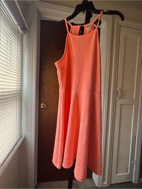 Mossimo Supply Co. Coral Textured Halter Midi Dress
